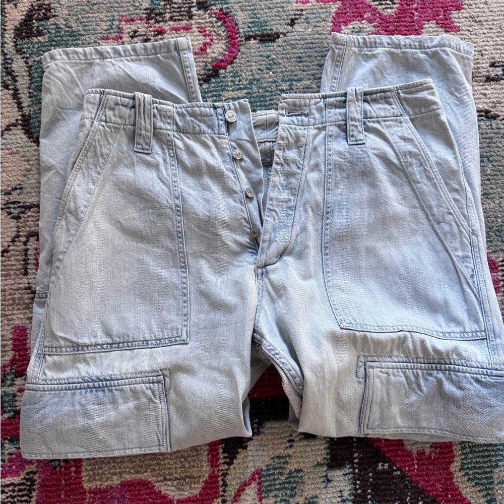 Citizens Of Humanity Light Blue Straight Leg Cargo Jeans